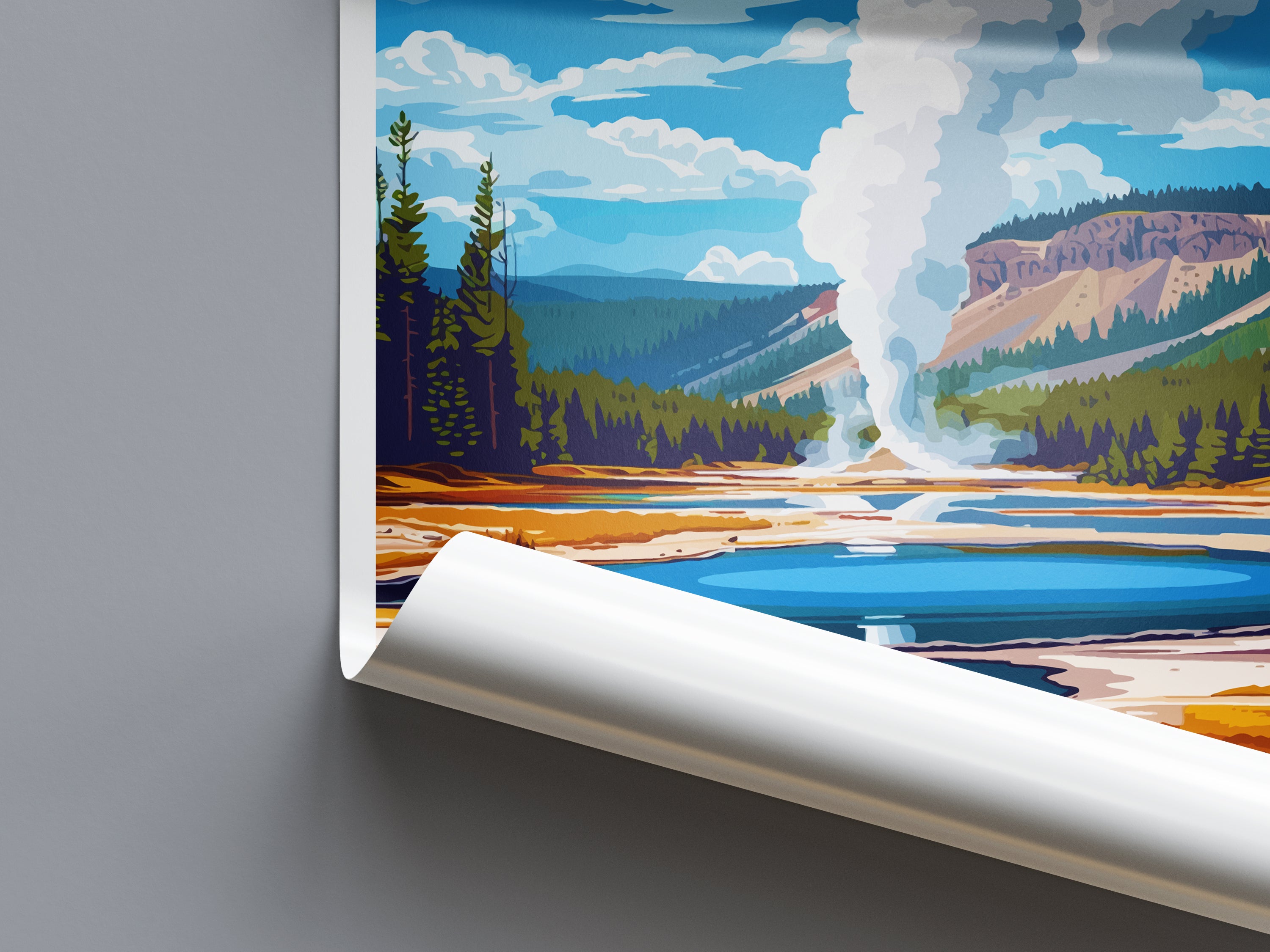 Yellowstone US National Park Travel Print