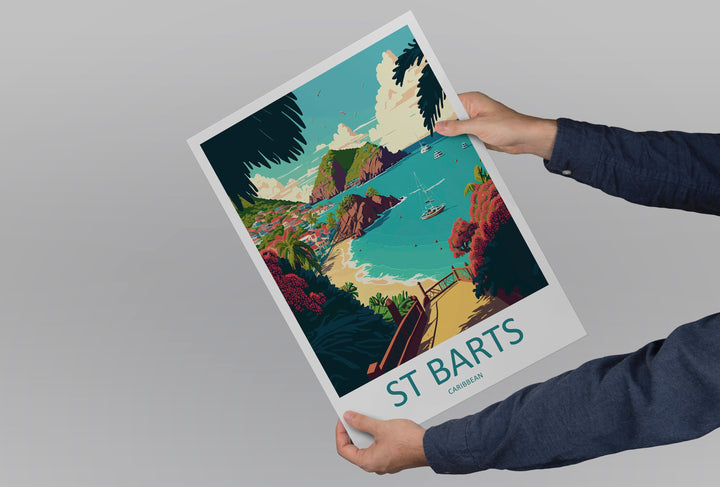 St Barts Travel Print St Barts Home Décor St Barts Art Print St Barts Wall Print For Caribbean Gift For St Barts Wall Art St Barts Poster