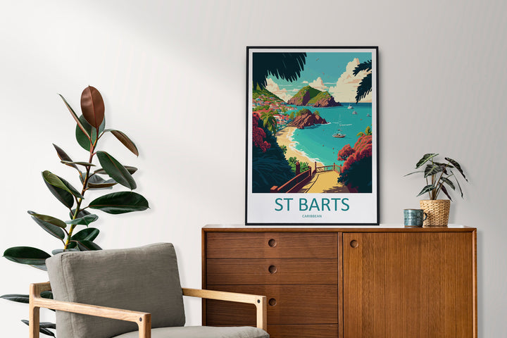 St Barts Travel Print St Barts Home Décor St Barts Art Print St Barts Wall Print For Caribbean Gift For St Barts Wall Art St Barts Poster