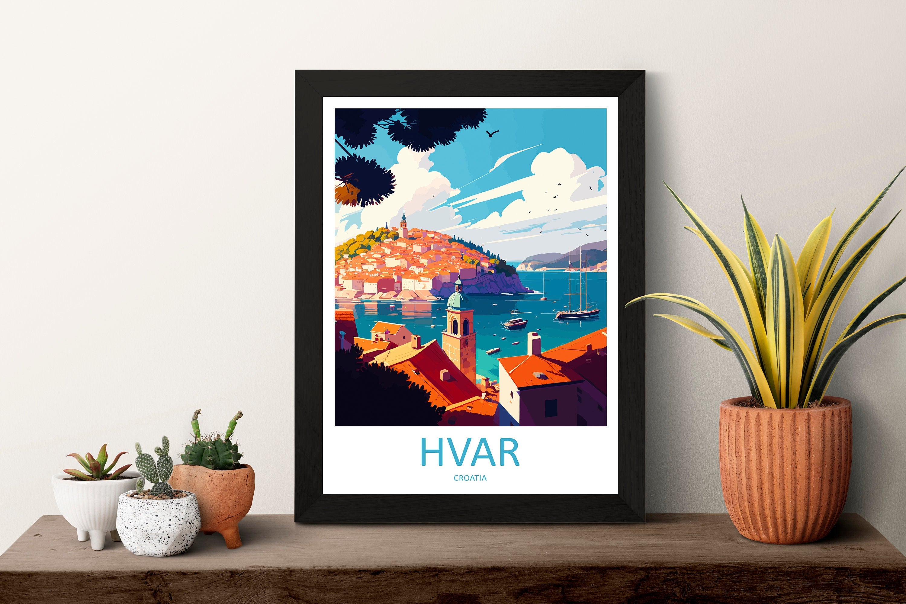 Hvar Travel Print Hvar Home Décor Croatia Island Art Print Hvar Wall Print For Croatia Gift Wall Hanging Hvar Artwork Hvar Harbour Décor