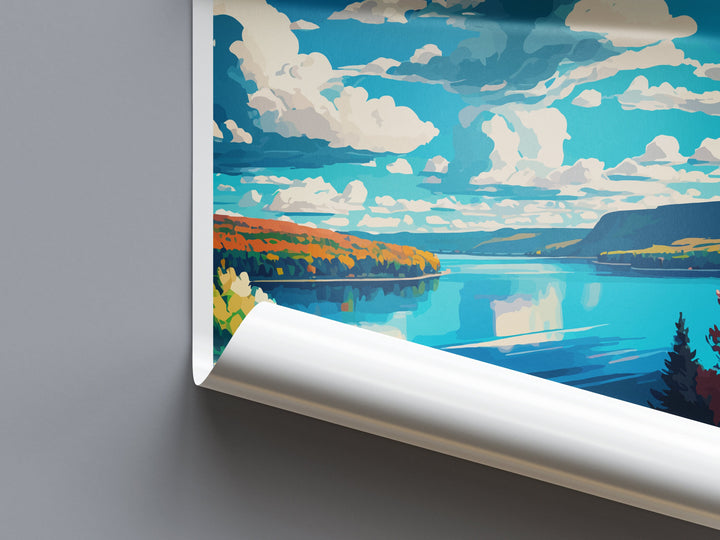 Finger Lakes Art Print, Landscape Wall Art, New York State Travel Poster, Nature Decor, Rustic Cabin Art, Gift for Hikers