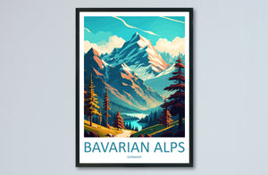 Bavarian Alps Print Bavarian Home Decor Landscape Art Print Bavarian