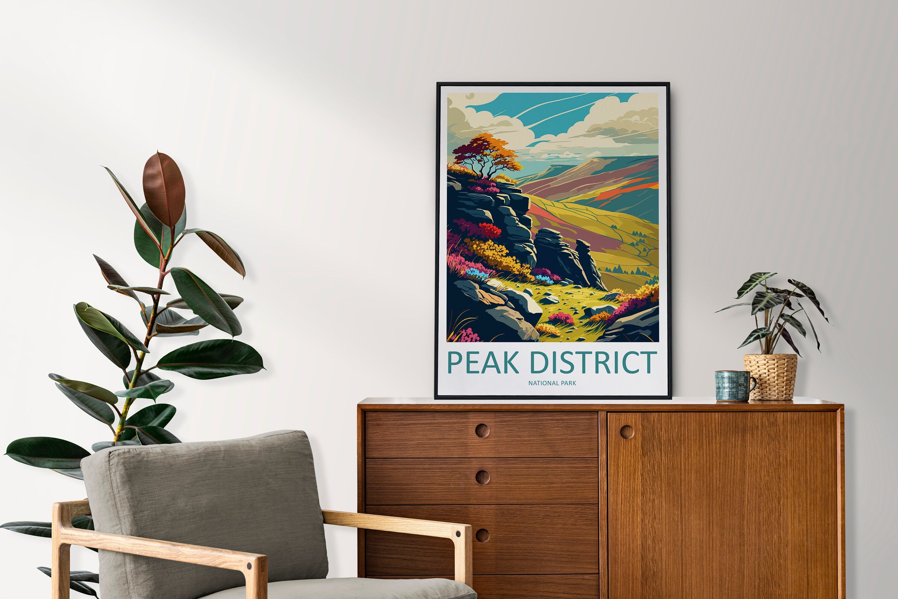 Peak District Print Peak District Home Decor Landscape Art Print Peak District