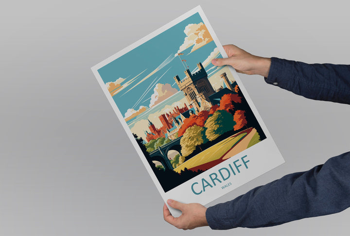 Cardiff Castle Print Cardiff Castle Home Decor Landscape Art Print Cardiff Castle Wall Art Wales Enthusiast Gift Wall Hanging Cardiff Wales