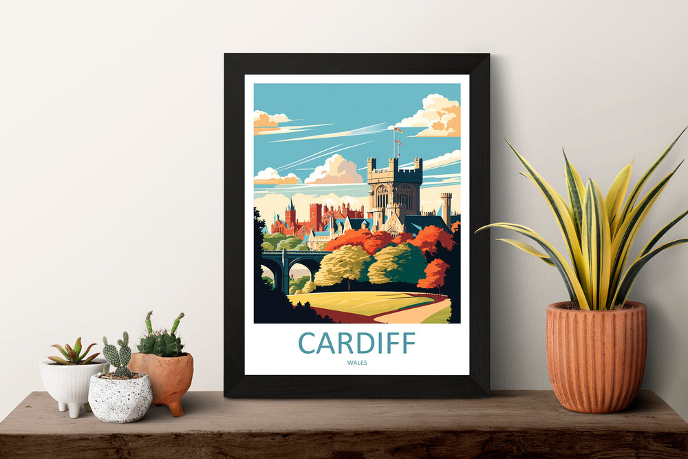 Cardiff Castle Print Cardiff Castle Home Decor Landscape Art Print Cardiff Castle Wall Art Wales Enthusiast Gift Wall Hanging Cardiff Wales