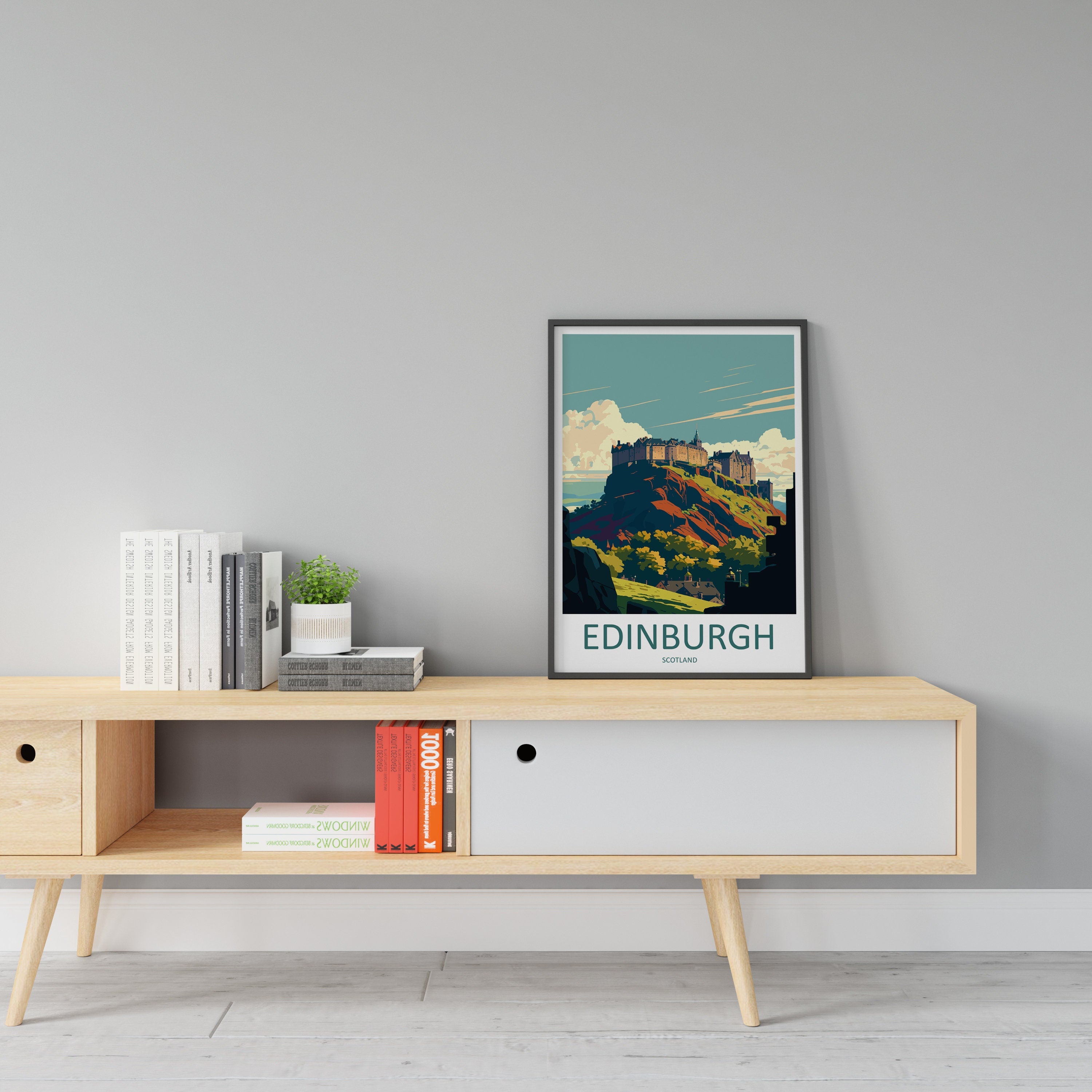 Edinburgh Cityscape Print Edinburgh Home Decor European City Art Print Edinburgh