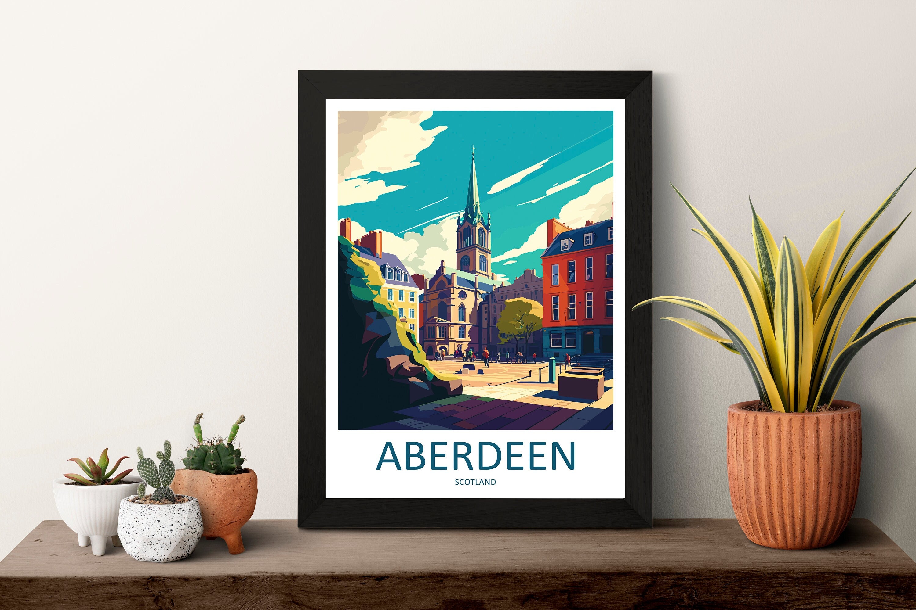 Aberdeen Print Aberdeen Home Décor Scotland City Art Print Aberdeen