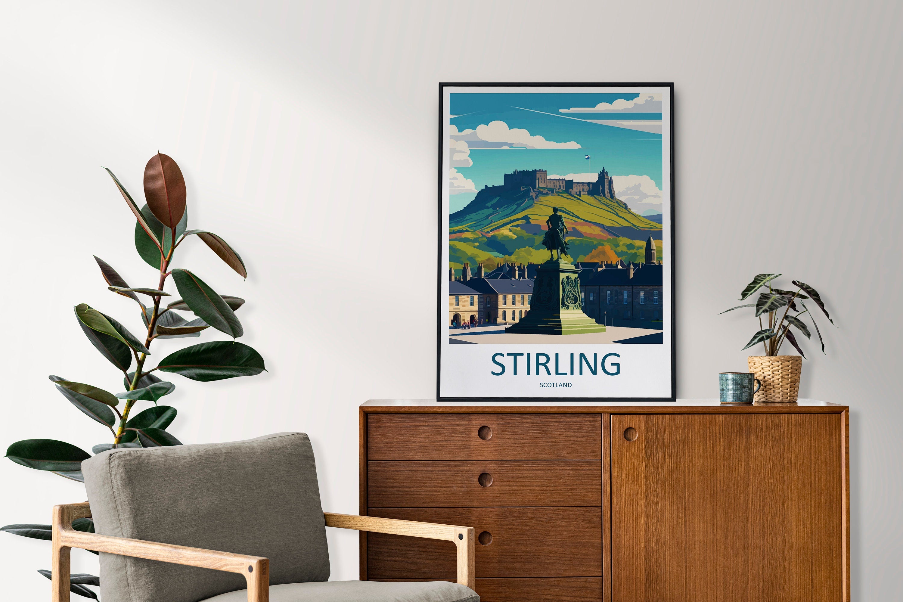 Stirling Print Stirling Home Décor Scotland City Art Print Stirling