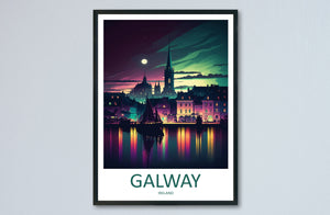 Galway Skyline Print Galway Home Decor Skyline Art Print Galway