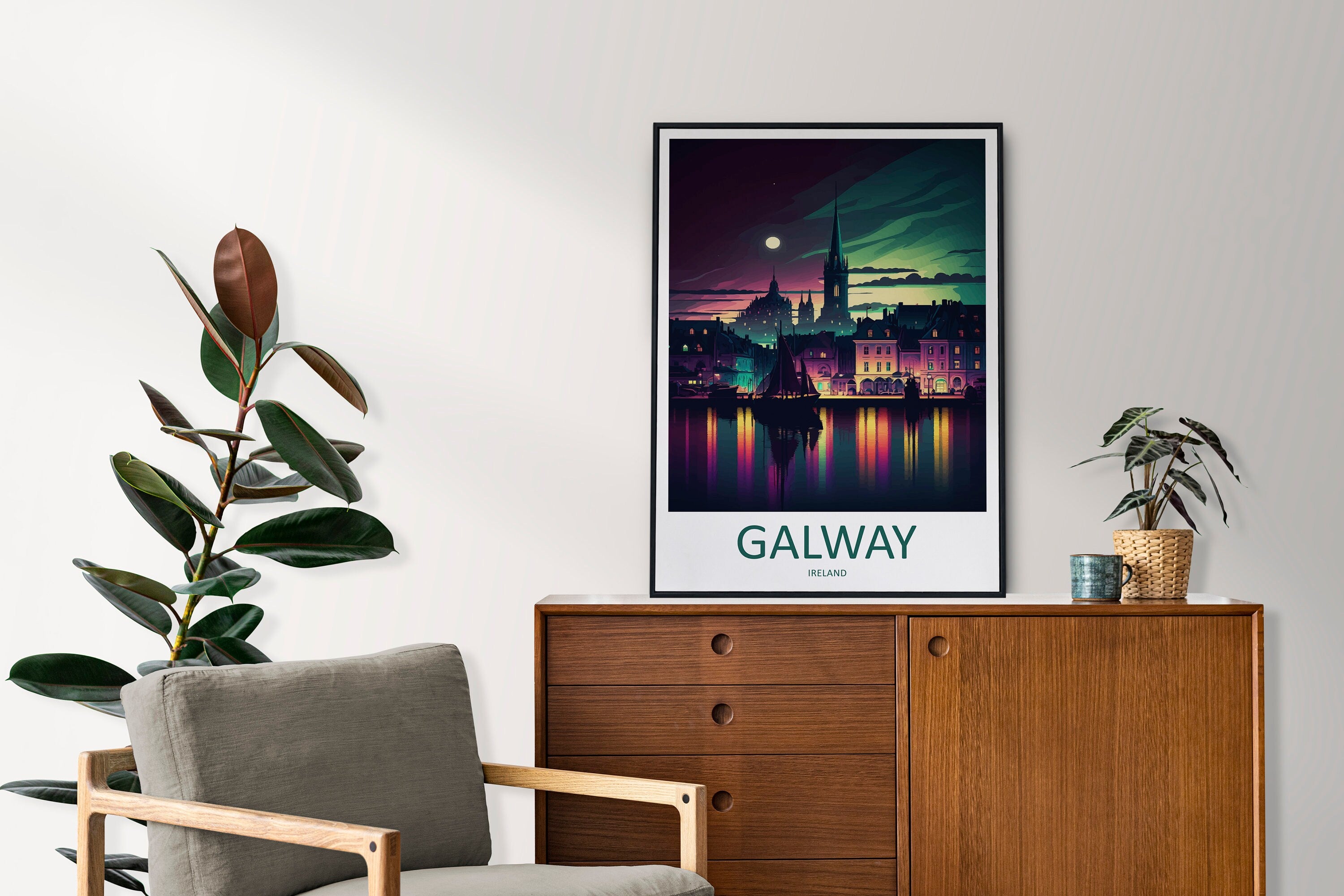 Galway Skyline Print Galway Home Decor Skyline Art Print Galway