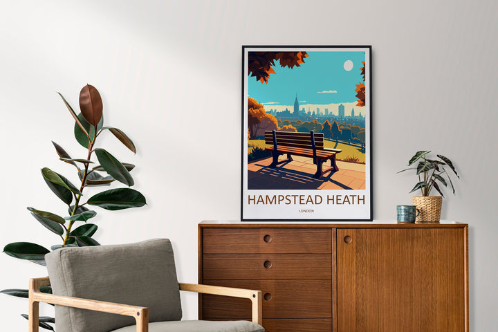Hampstead Heath Print London Skyline Home Decor London Art Print Hampstead Heath Wall Art for London Enthusiast Gift Wall Hanging Poster Art