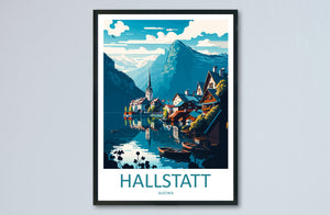 Hallstatt Lake Print Hallstatt Home Decor Art Print Austria