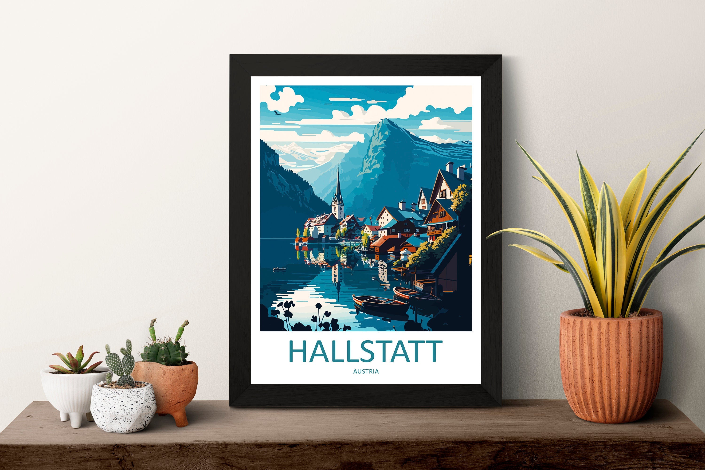 Hallstatt Lake Print Hallstatt Home Decor Art Print Austria