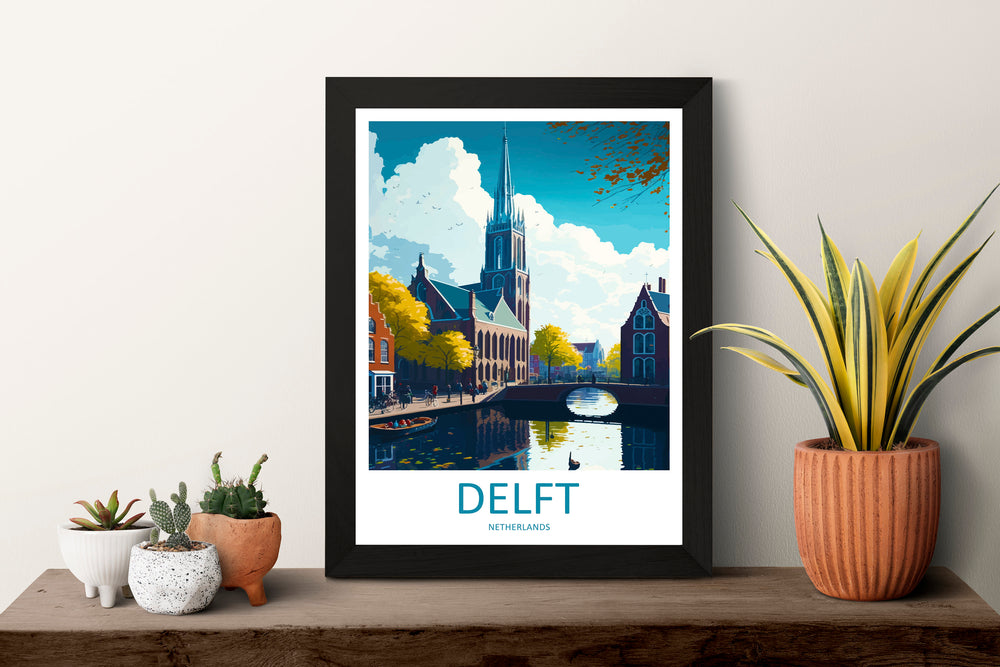 Delft Travel Print Delft Home Décor Delft Art Print Delft Wall Print For Netherlands Delft Gift For Delft Wall Art Netherlands Art Print