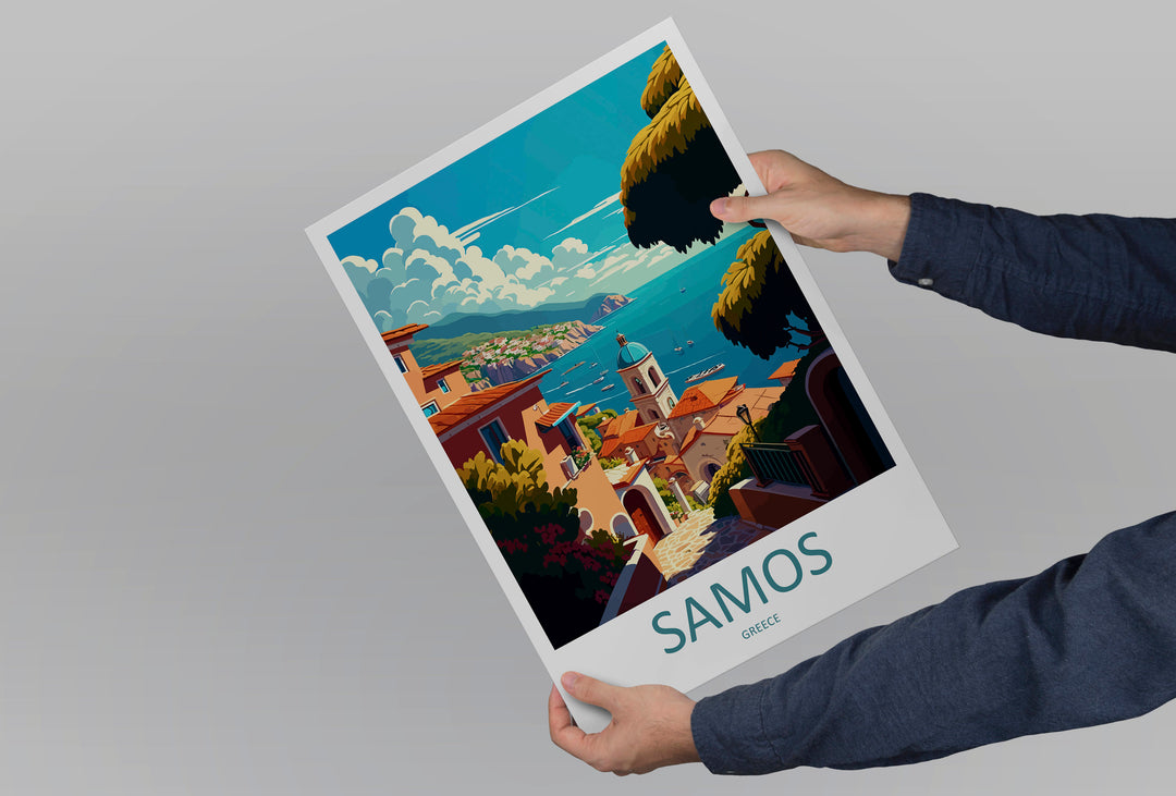 Samos Travel Print Wall Art Samos Greece Wall Hanging Home Decoration Samos Gift Art Lovers Wall Art Print Samos Greece Wall Poster Art