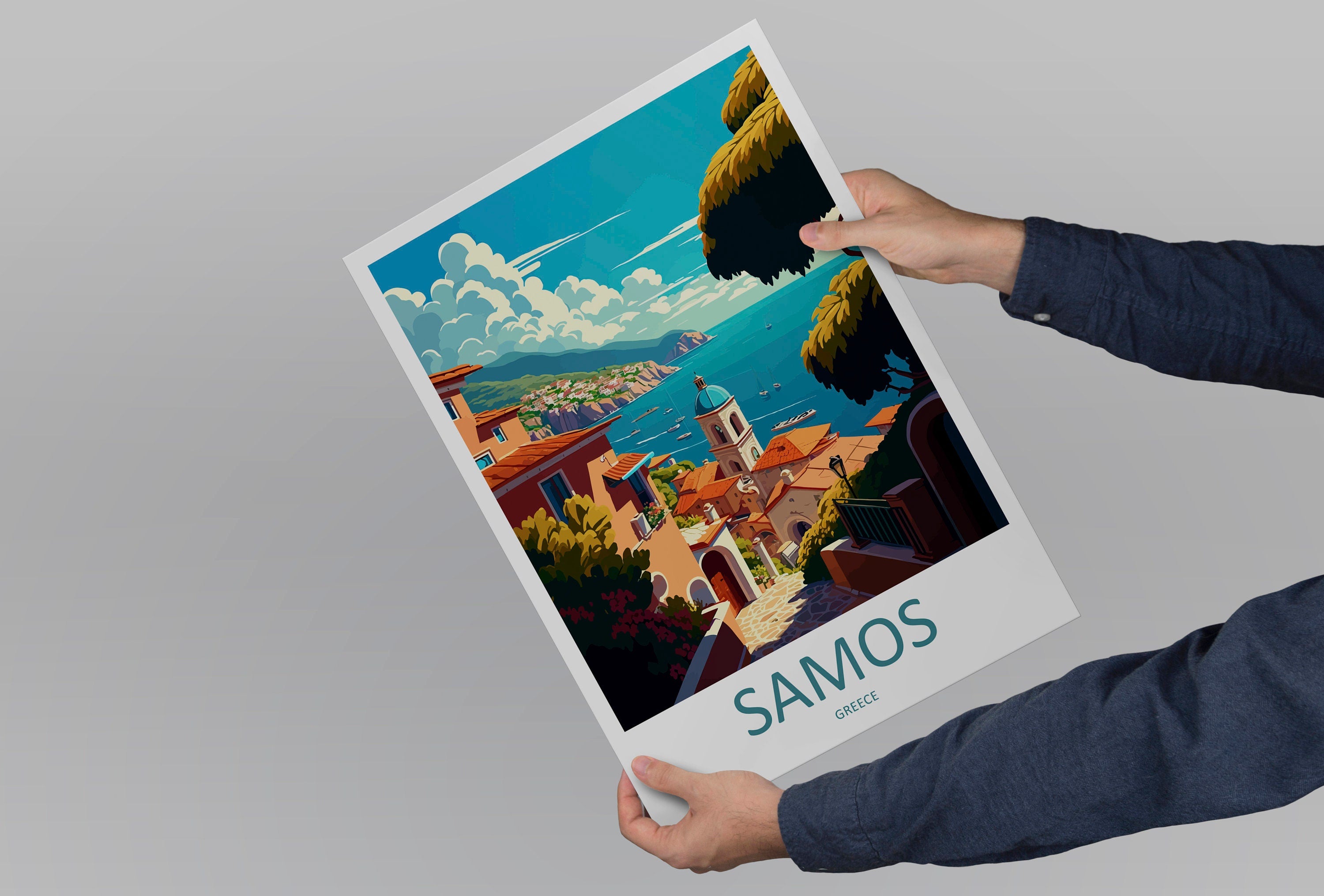 Samos Travel Print Wall Art Samos Greece Wall Hanging Home Decoration Samos Gift Art Lovers Wall Art Print Samos Greece Wall Poster Art