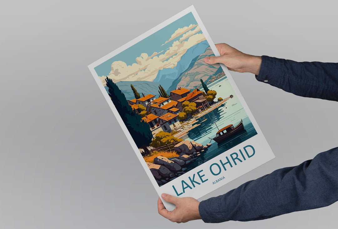 Lake Ohrid Travel Print Lake Ohrid Home Décor North Macedonia Art Print Albania Room Print For Lake Ohrid Gift Art Poster Wall Art Lake