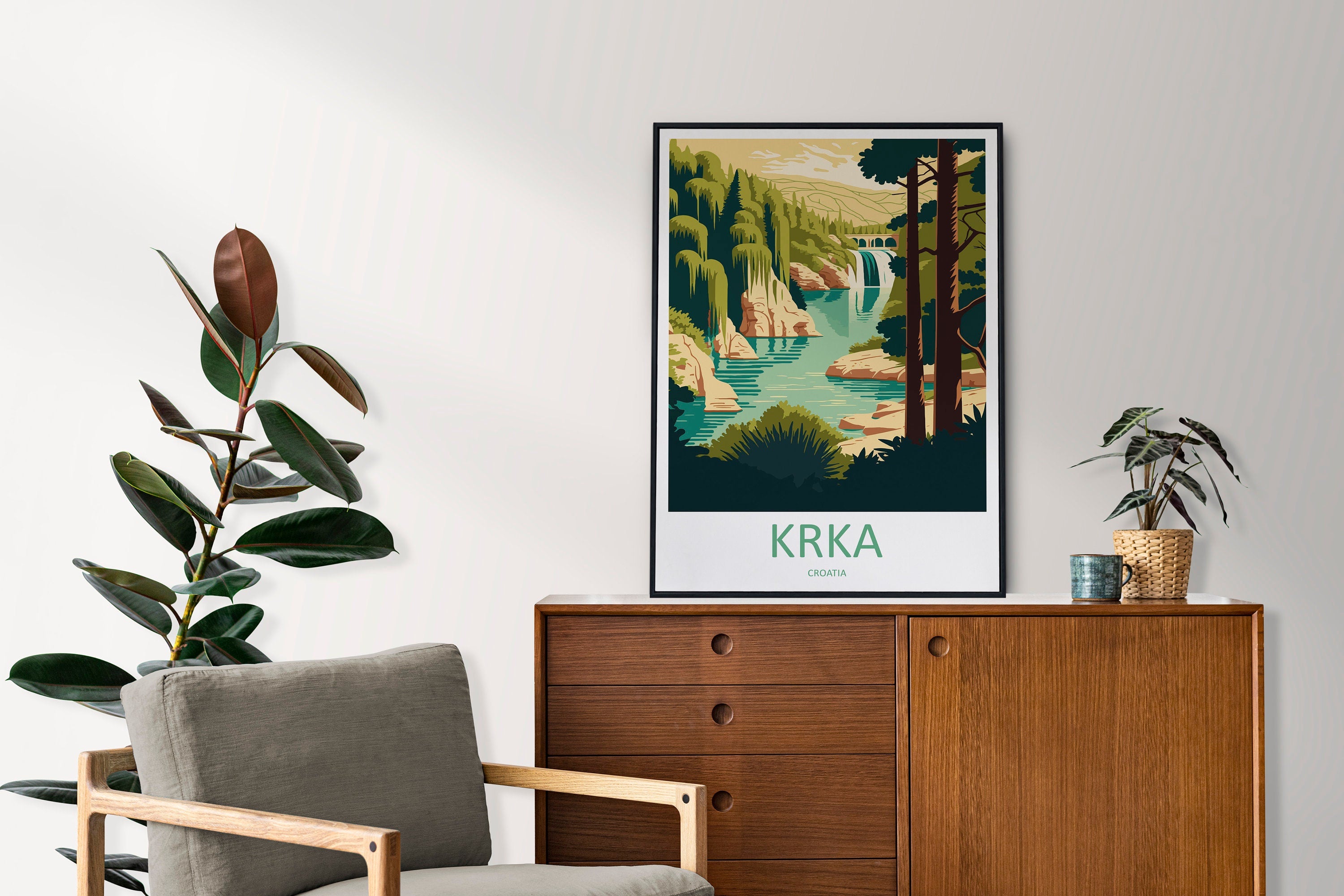 Krka Travel Print Krka National Park Home Décor Croatia Art Print Krka Croatia Room Print For National Park Gift Art Poster