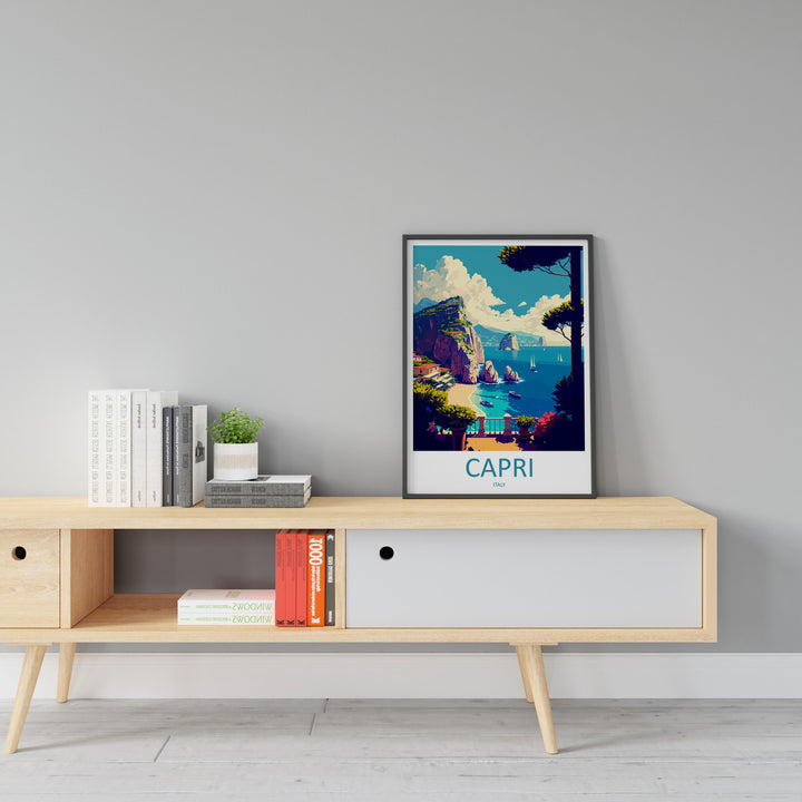 Capri Travel Print Wall Art Capri Travel Gift Wall Hanging Art Decor