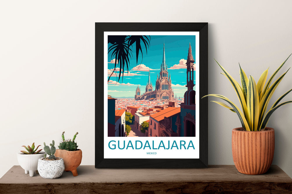 Guadalajara Travel Print Wall Art Guadalajara Wall Hanging Home Decoration Guadalajara Gift Art Lovers Wall Art Print Art Guadalajara Decor