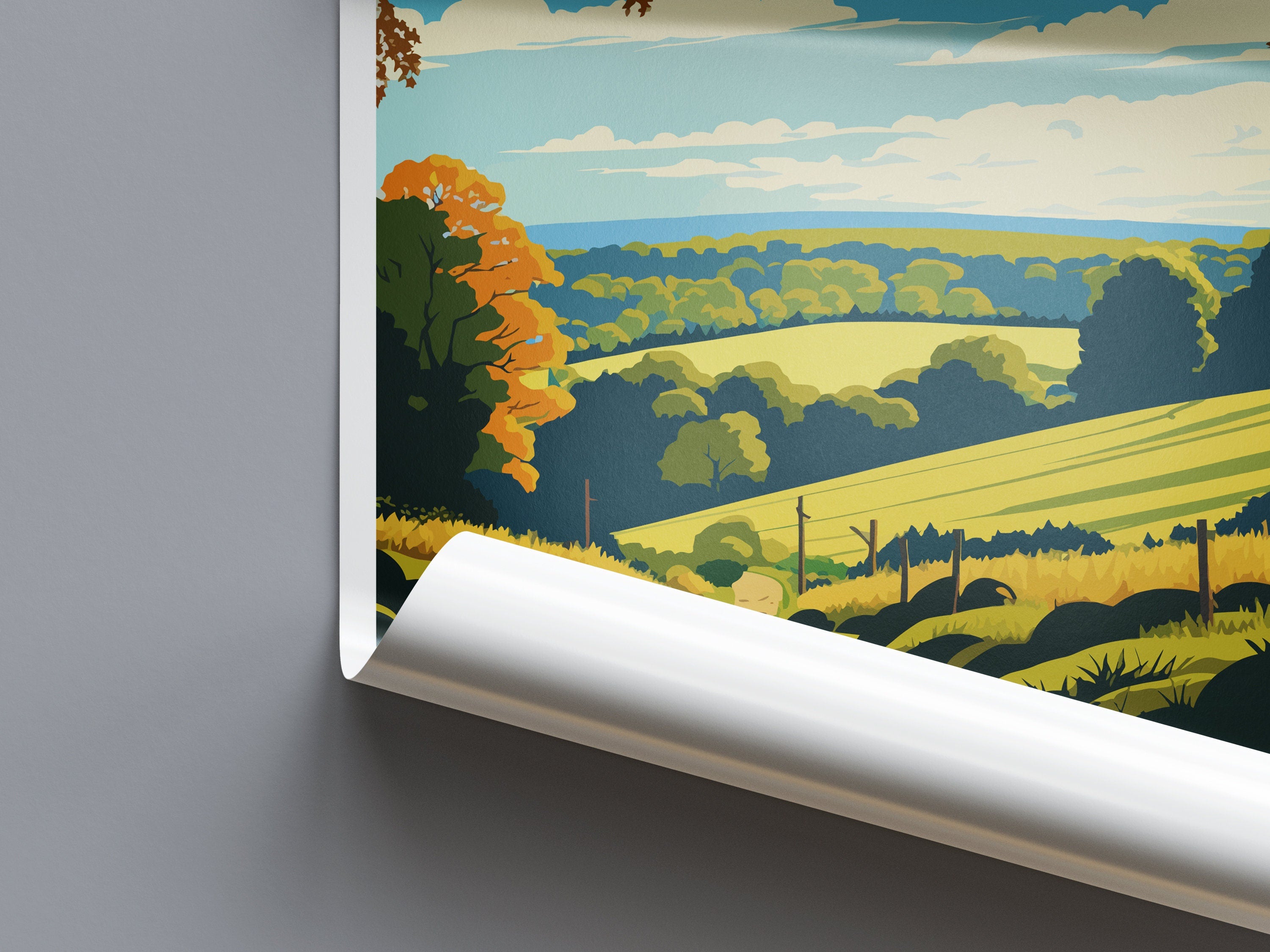 Surrey Hills Travel Print