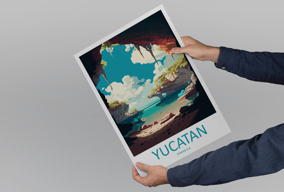 Yucantan Peninsula Travel Print Wall Art Yucantan Wall Hanging Home Decoration Yucantan Gift Art Lover Wall Art Print Art Yucantan Peninsula