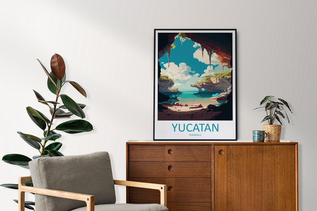 Yucantan Peninsula Travel Print Wall Art Yucantan Wall Hanging Home Decoration Yucantan Gift Art Lover Wall Art Print Art Yucantan Peninsula
