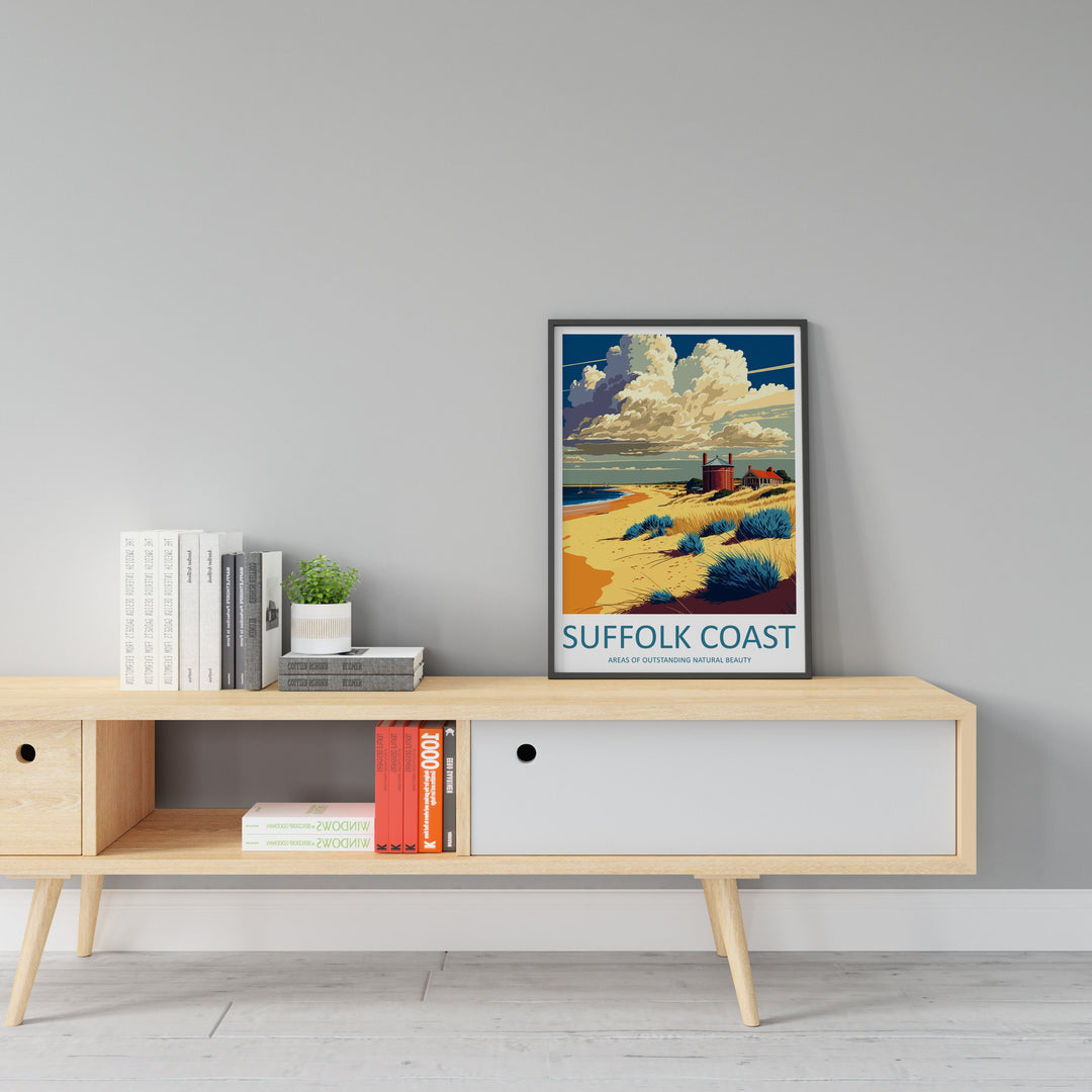 Suffolk Coast Travel Print Wall Art Suffolk Coast Wall Hanging Home Decoration Suffolk Coast Gift Art Lovers Wall Art AONB Wall Print