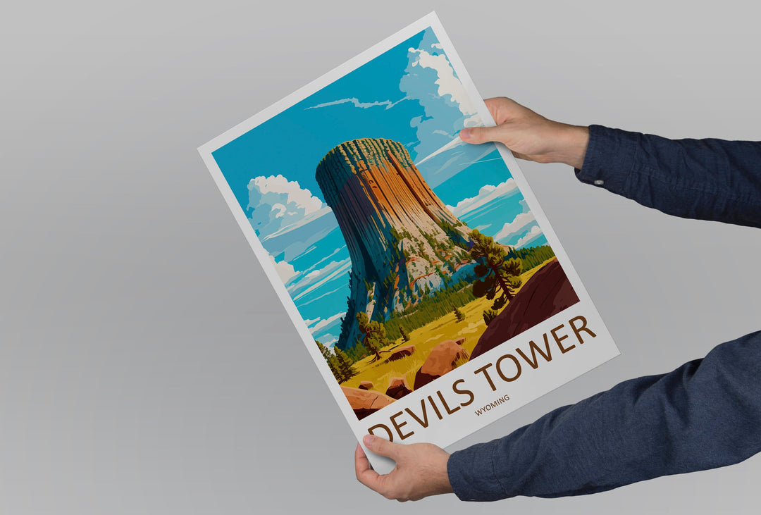 Devils Tower Print Devils Tower Home Décor Wyoming Art Print Devils Tower Wall Print For Wyoming Gift Wall Hanging Devils Tower Home Decor