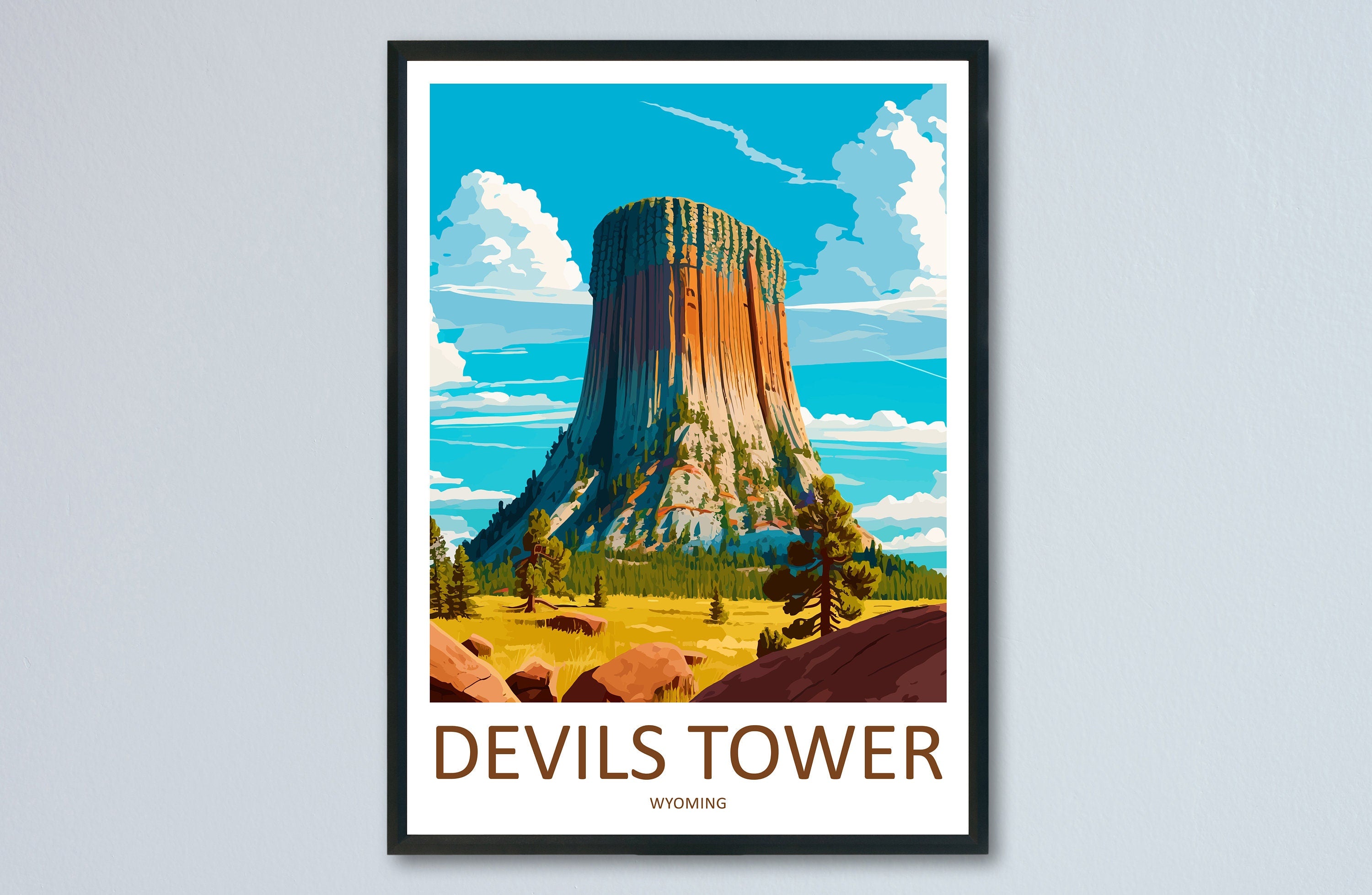 Devils Tower Print Devils Tower Home Décor Wyoming Art Print Devils Tower Wall Print For Wyoming Gift Wall Hanging Devils Tower Home Decor