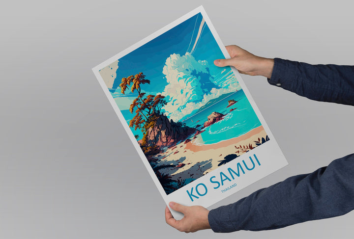 Ko Samui Travel Print Wall Art Ko Samui Wall Hanging Home Decor Ko Samui Gift Art Lovers Wall Art Thailand Travel Print Gift Thai Travel Art