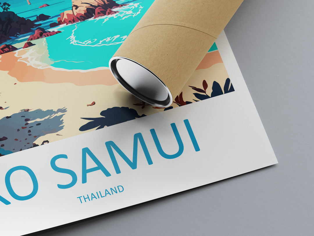 Ko Samui Travel Print Wall Art Ko Samui Wall Hanging Home Decor Ko Samui Gift Art Lovers Wall Art Thailand Travel Print Gift Thai Travel Art