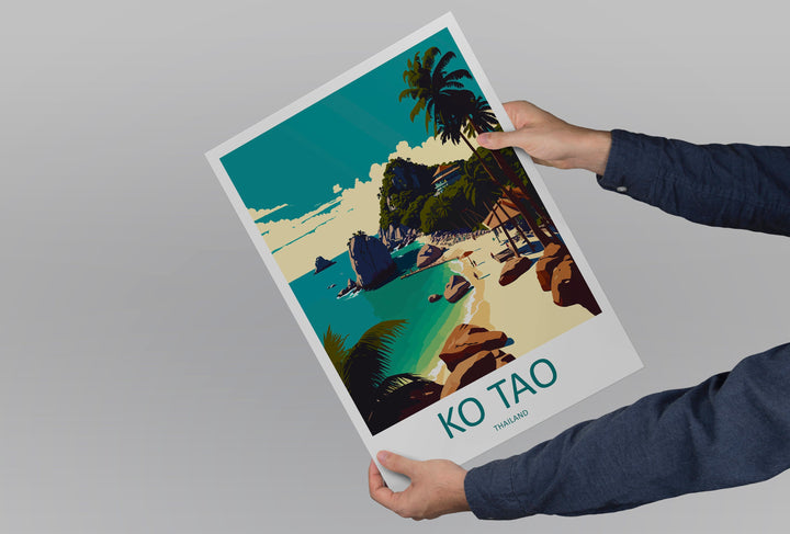 Ko Tao Travel Print Wall Art Ko Tao Wall Hanging Home Decor Ko Tao Gift Art Lovers Wall Art Thailand Travel Print Gift Thai Travel Art