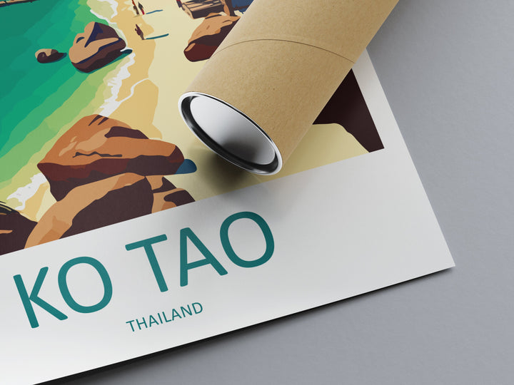 Ko Tao Travel Print Wall Art Ko Tao Wall Hanging Home Decor Ko Tao Gift Art Lovers Wall Art Thailand Travel Print Gift Thai Travel Art