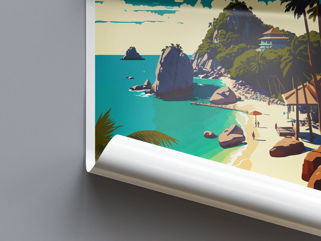 Ko Tao Travel Print Wall Art Ko Tao Wall Hanging Home Decor Ko Tao Gift Art Lovers Wall Art Thailand Travel Print Gift Thai Travel Art
