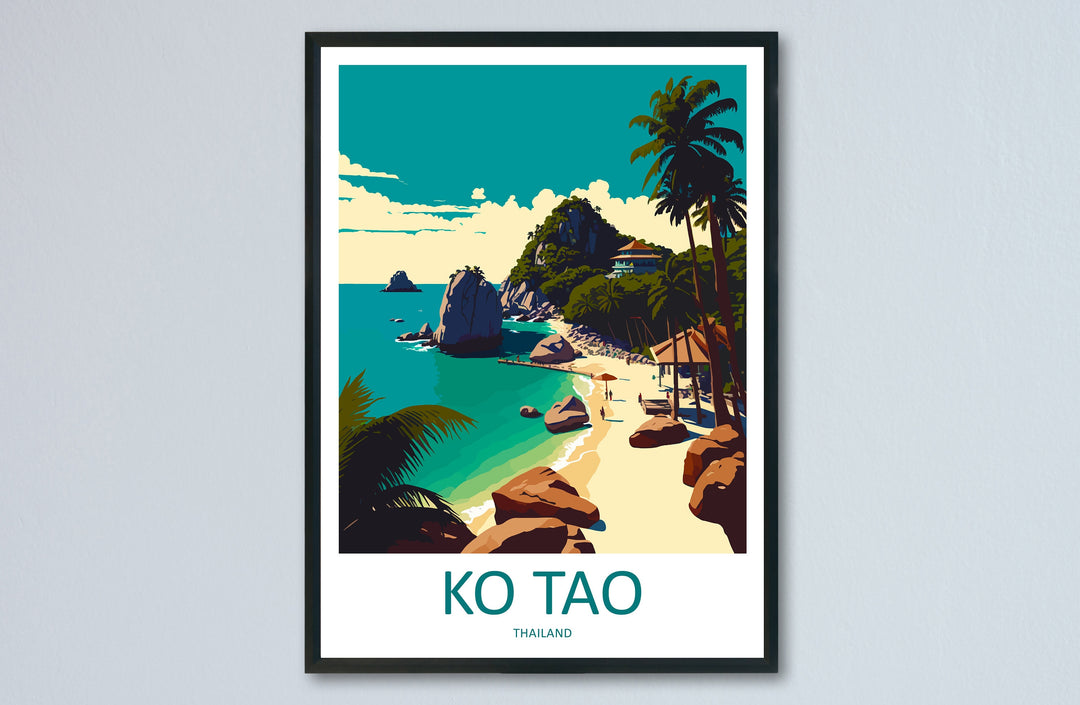 Ko Tao Travel Print Wall Art Ko Tao Wall Hanging Home Decor Ko Tao Gift Art Lovers Wall Art Thailand Travel Print Gift Thai Travel Art
