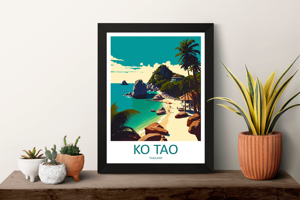 Ko Tao Travel Print Wall Art Ko Tao Wall Hanging Home Decor Ko Tao Gift Art Lovers Wall Art Thailand Travel Print Gift Thai Travel Art
