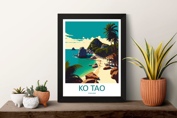 Ko Tao Travel Print Wall Art Ko Tao Wall Hanging Home Decor Ko Tao Gift Art Lovers Wall Art Thailand Travel Print Gift Thai Travel Art