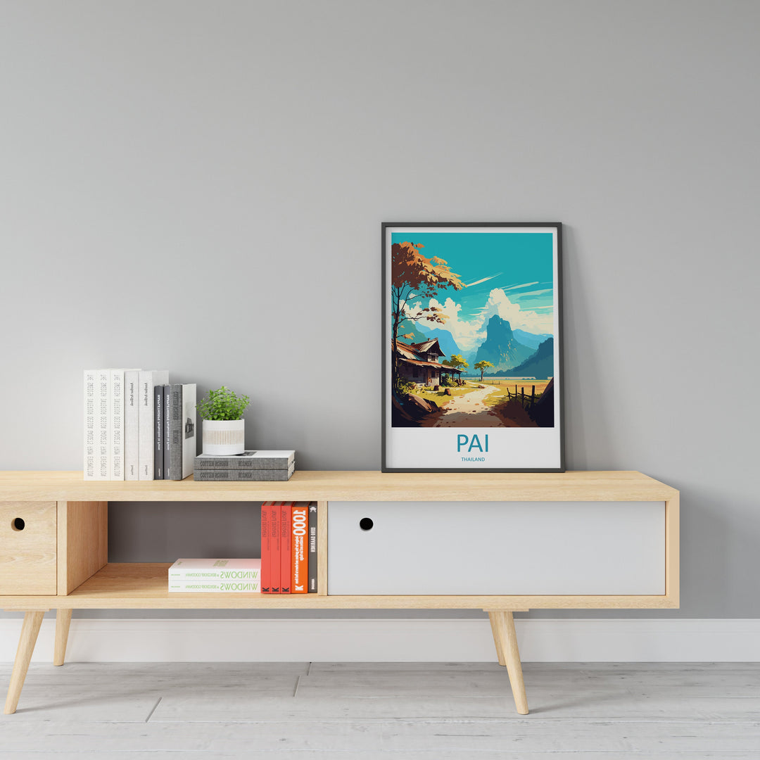 Pai Travel Print Wall Art Pai Wall Hanging Home Decor Pai Gift Art Lovers Wall Art Thailand Travel Print Gift Thai Travel Art Pai Islands