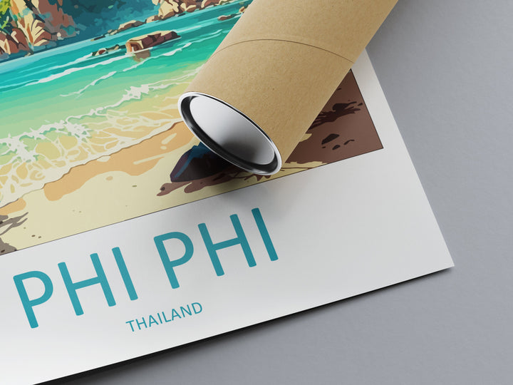 Phi Phi Travel Print Wall Art Phi Phi Wall Hanging Home Decor Phi Phi Gift Art Lovers Wall Art Thailand Travel Print Gift Thai Travel Art