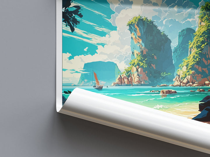 Phi Phi Travel Print Wall Art Phi Phi Wall Hanging Home Decor Phi Phi Gift Art Lovers Wall Art Thailand Travel Print Gift Thai Travel Art