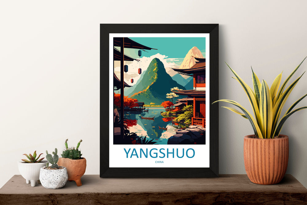 Yangshuo Travel Print Wall Art Yangshuo Wall Hanging Home Décor Yangshuo Gift Art Lovers Wall Art China Travel Print Yangshuo Travel Gift