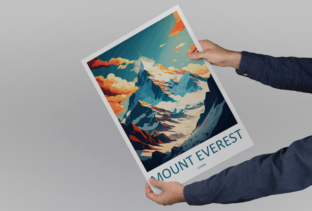 Mount Everest Travel Print Wall Art Mount Everest Wall Hanging Home Décor Mount Everest Gift Art Lovers Wall Art China Travel Print
