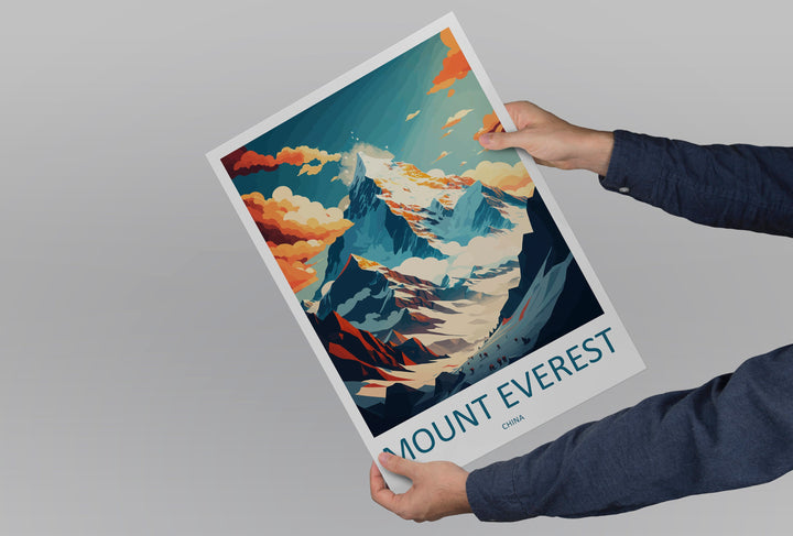 Mount Everest Travel Print Wall Art Mount Everest Wall Hanging Home Décor Mount Everest Gift Art Lovers Wall Art China Travel Print