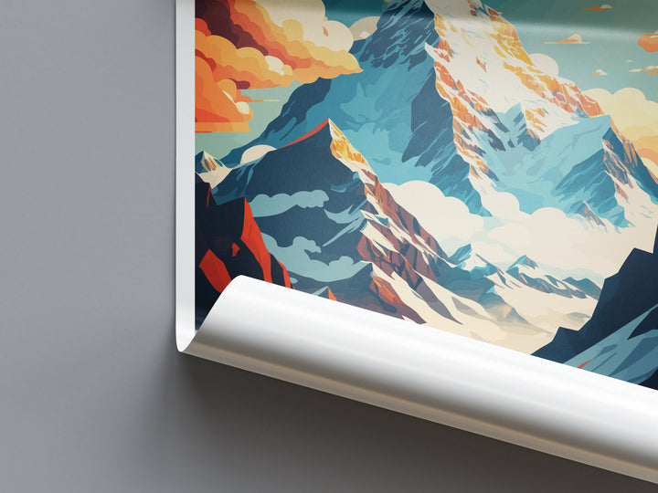 Mount Everest Travel Print Wall Art Mount Everest Wall Hanging Home Décor Mount Everest Gift Art Lovers Wall Art China Travel Print