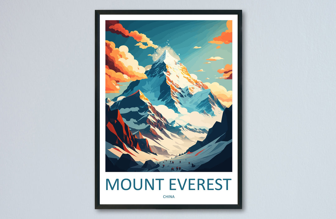 Mount Everest Travel Print Wall Art Mount Everest Wall Hanging Home Décor Mount Everest Gift Art Lovers Wall Art China Travel Print