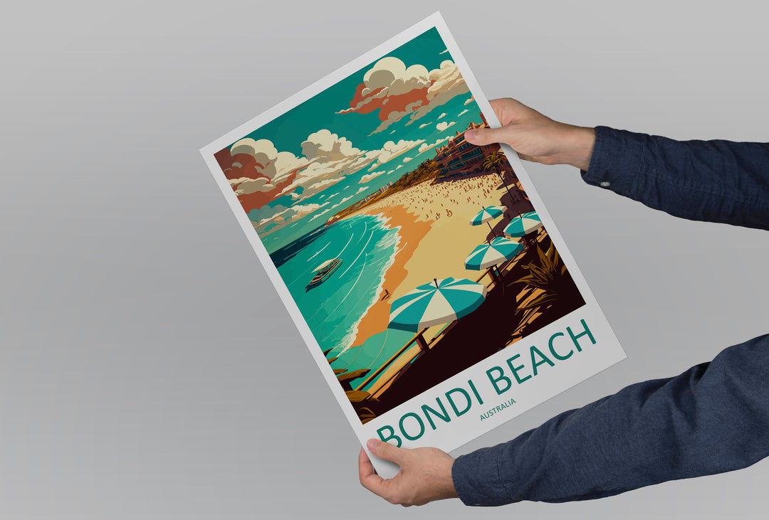 Bondi Beach Travel Print Wall Art Bondi Beach Wall Hanging Home Décor Bondi Beach Gift Art Lovers Wall Art Australia Travel Print Bondi Art
