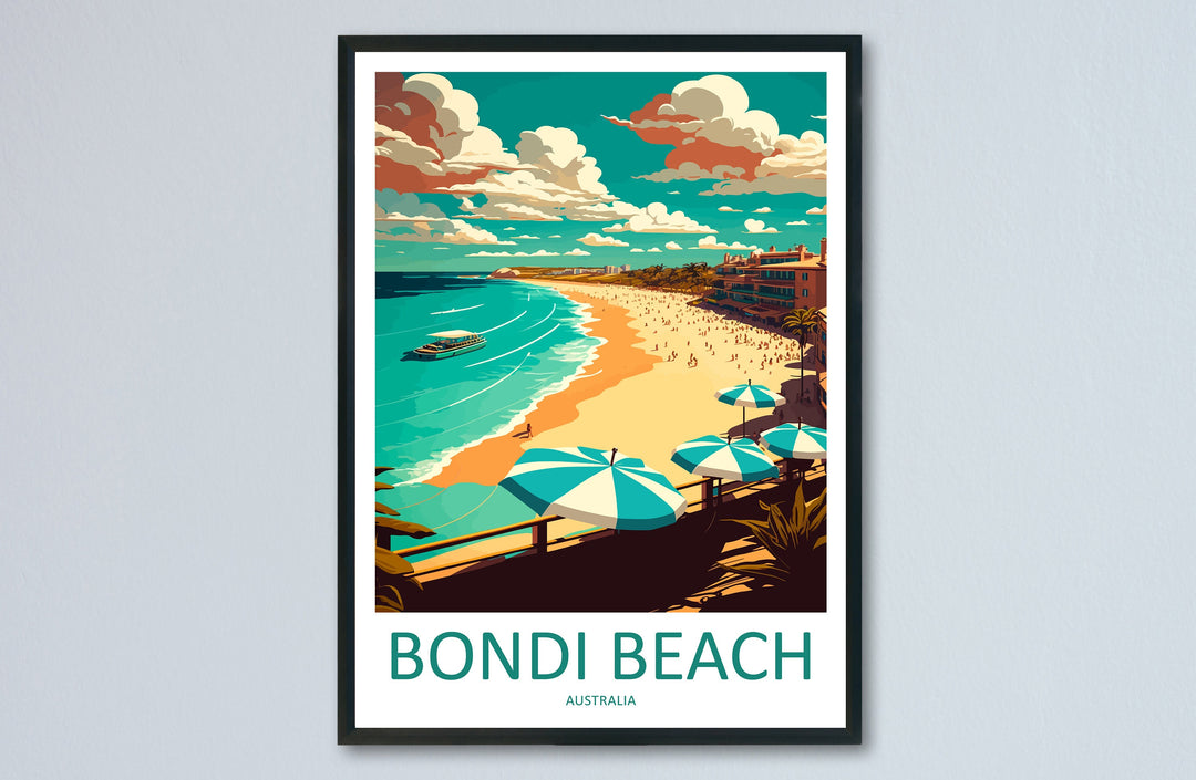 Bondi Beach Travel Print Wall Art Bondi Beach Wall Hanging Home Décor Bondi Beach Gift Art Lovers Wall Art Australia Travel Print Bondi Art