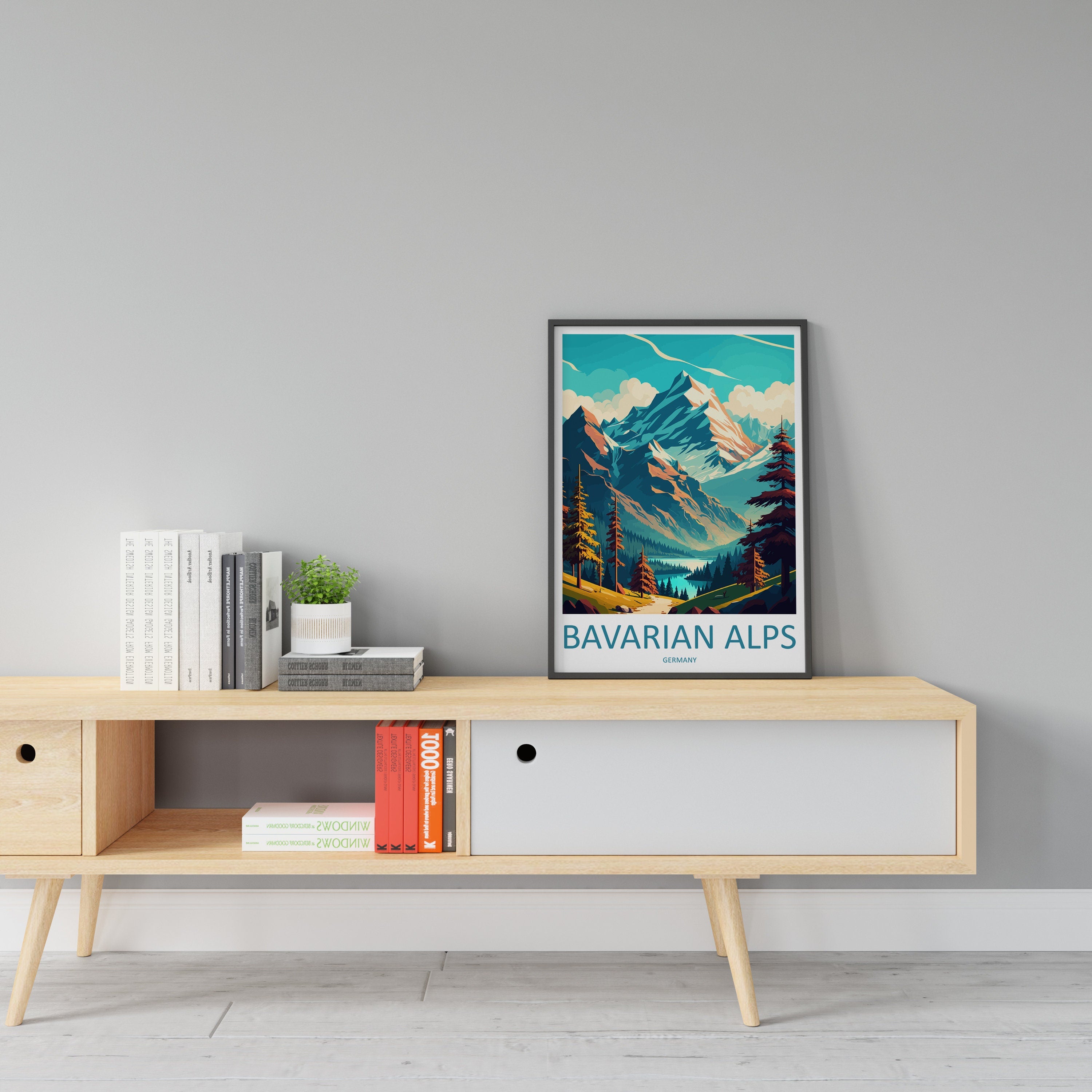 Bavarian Alps Print Bavarian Home Decor Landscape Art Print Bavarian