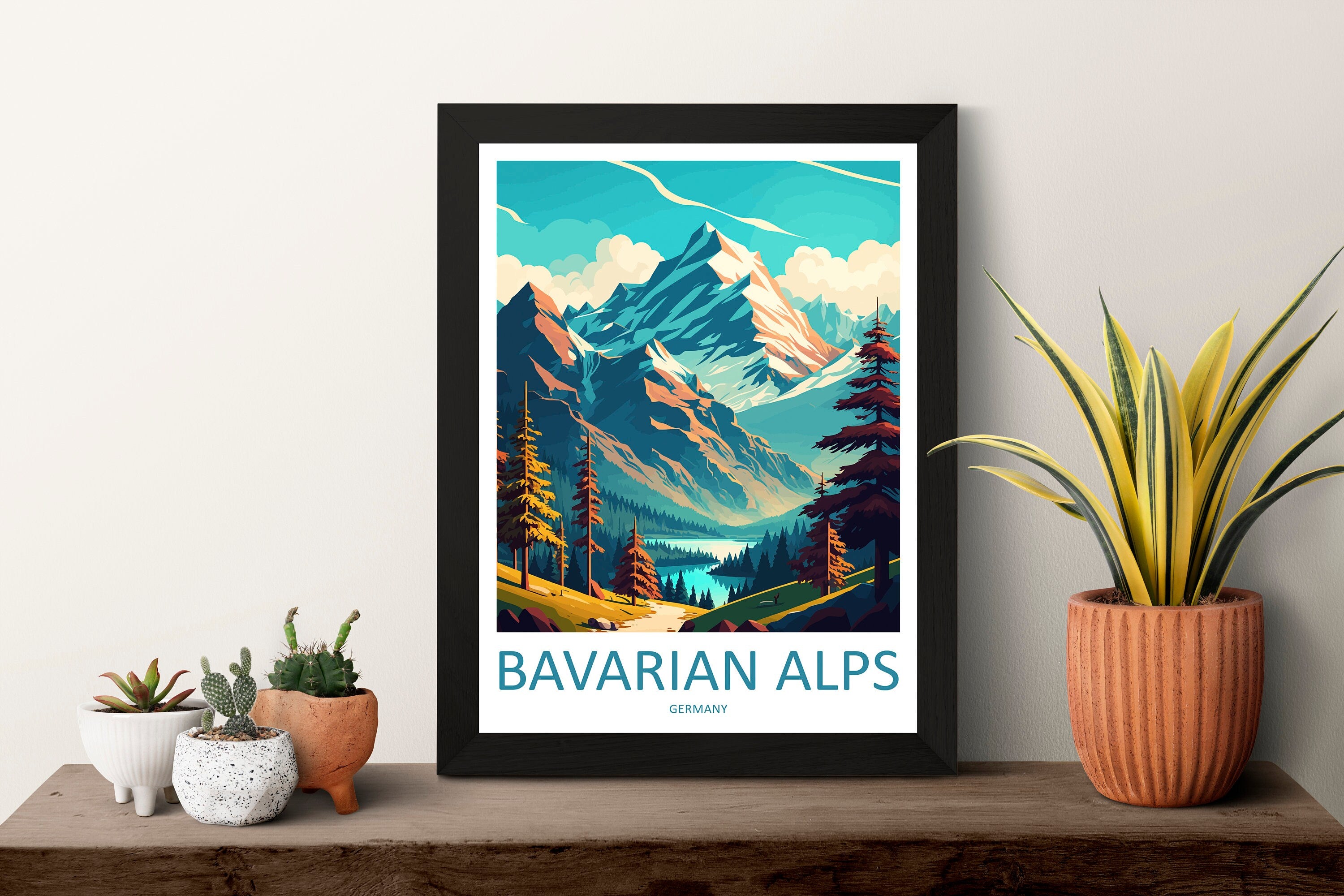 Bavarian Alps Print Bavarian Home Decor Landscape Art Print Bavarian